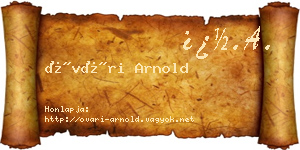 Óvári Arnold névjegykártya