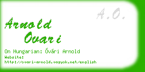 arnold ovari business card