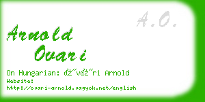 arnold ovari business card
